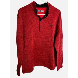 Callaway Men's Red Long Sleeve Pullover Size Large 1/4 Snap Button